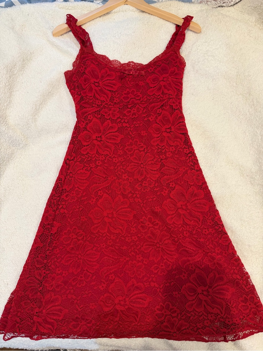 Red Lace A-Line Dress